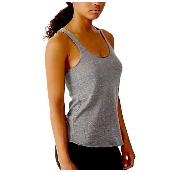 Alternative Earth Heather Gray Natural Pilates Racer Back Scoop Tank Top Med - Picture 1 of 7